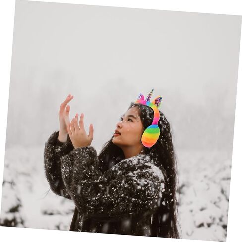 Didiseaon Unicorn Earmuffs Unicorn with Babies Cartoon Hard Hat Ear Muffs Unicorn Hat Ear Muffs Winter Costume in Saudi Arabia
