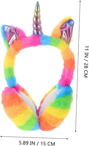 Didiseaon Unicorn Earmuffs Unicorn with Babies Cartoon Hard Hat Ear Muffs Unicorn Hat Ear Muffs Winter Costume in Saudi Arabia