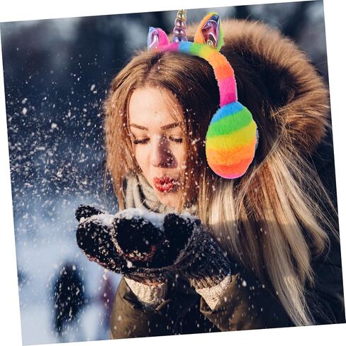 Didiseaon Unicorn Earmuffs Unicorn with Babies Cartoon Hard Hat Ear Muffs Unicorn Hat Ear Muffs Winter Costume in Saudi Arabia