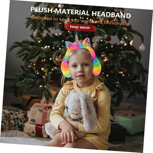 Didiseaon Unicorn Earmuffs Unicorn with Babies Cartoon Hard Hat Ear Muffs Unicorn Hat Ear Muffs Winter Costume in Saudi Arabia