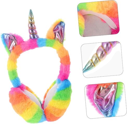 Didiseaon Unicorn Earmuffs Unicorn with Babies Cartoon Hard Hat Ear Muffs Unicorn Hat Ear Muffs Winter Costume in Saudi Arabia