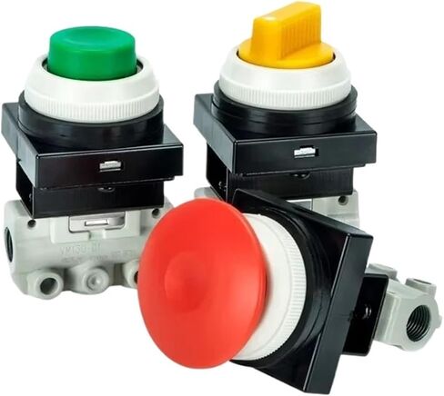 1Pcs Pneumatic Push-Button Switch Two-Position Three-Way Mechanical Valve Manual Valve VM130-01-33A 30BA 32RA 34GA(VM120-01-30GA) in Saudi Arabia