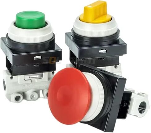 1Pcs Pneumatic Push-Button Switch Two-Position Three-Way Mechanical Valve Manual Valve VM130-01-33A 30BA 32RA 34GA(VM120-01-30GA) in Saudi Arabia