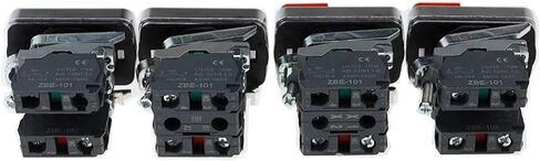 1PCS XB4 Metal Button Switch Series Dual Button Switch ابدأ إيقاف الشكل المعدني مع الضوء 1NO1NC (مع LAMP2،220V) in Saudi Arabia