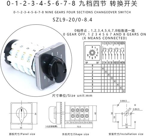 SZL9-20/0-8.4 20A 4 POLE 16SCREWS يمكن تجهيز الكهربائية بمحول الكاميرا Univers in Saudi Arabia