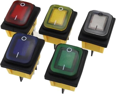 1PCS KCD4 على OFF 30A/250V DUTUCTION 4 PIN DPST IP67 SELED SELED T85 Auto Boat Toggle Rocker Switch مع LED 12V 220V (RED FOT RED ، 12-24V) in Saudi Arabia