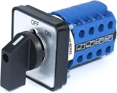 SZW26/LW26-20 20A 660V Off ON 4 Phase 16 Terminals Power Knob Rotary Cam Universal Switch 64X64 Mm 48X48 Mm Panel Mount(C08.4 Off ON 64X64mm) in Saudi Arabia