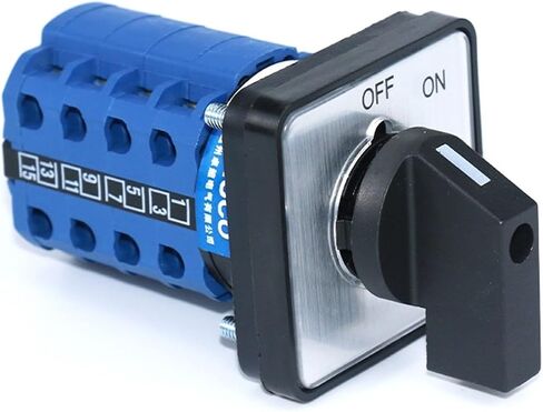 SZW26/LW26-20 20A 660V Off ON 4 Phase 16 Terminals Power Knob Rotary Cam Universal Switch 64X64 Mm 48X48 Mm Panel Mount(C08.4 Off ON 64X64mm) in Saudi Arabia