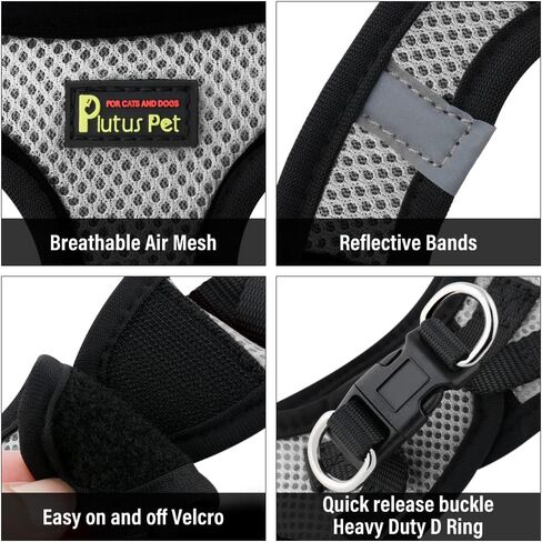 حزام للكلاب من بلوتوس، حزام ناعم عاكس قابل للتعديل للكلاب، صدرية للكلاب قابلة للتنفس للقطط والجرو والكلاب المتوسطة الصغيرة (M، أحمر) in Kuwait