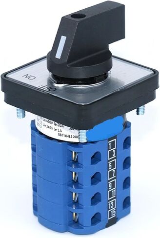 SZW26/LW26-20 20A 660V Off ON 4 Phase 16 Terminals Power Knob Rotary Cam Universal Switch 64X64 Mm 48X48 Mm Panel Mount(C08.4 Off ON 64X64mm) in Saudi Arabia