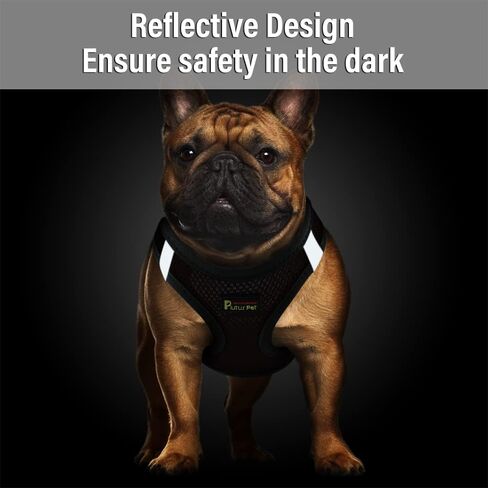 حزام للكلاب من بلوتوس، حزام ناعم عاكس قابل للتعديل للكلاب، صدرية للكلاب قابلة للتنفس للقطط والجرو والكلاب المتوسطة الصغيرة (M، أحمر) in Kuwait