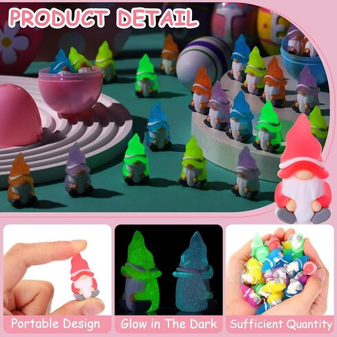 50 Pcs Luminous Mini Gnomes Figures Miniature Glow in The Dark Mini Gnomes Tiny Figurines to Hide Fairy for Garden Yard Home Patio Lawn DIY Craft Decoration Gifts Fairy Goodie Bag in Saudi Arabia