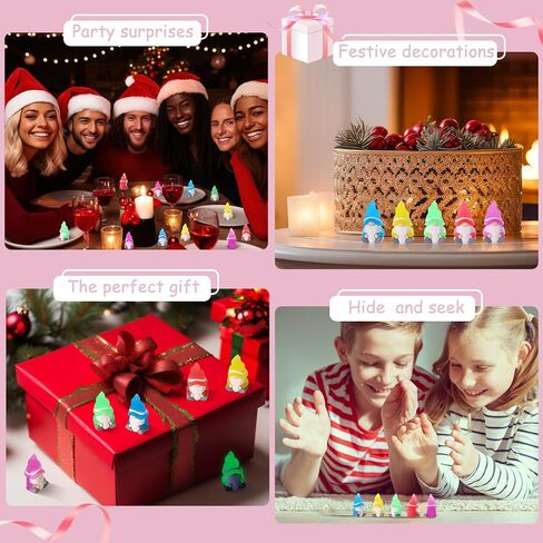 50 Pcs Luminous Mini Gnomes Figures Miniature Glow in The Dark Mini Gnomes Tiny Figurines to Hide Fairy for Garden Yard Home Patio Lawn DIY Craft Decoration Gifts Fairy Goodie Bag in Saudi Arabia