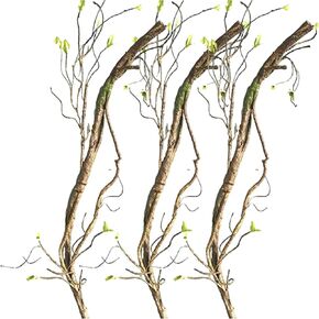 3Pcs Artificial Bendable Tree Branches for Decoration, 35in Realistic Faux Dried Branches Wreath, Fake Vines Tree Twigs with Leaves for Home Decoration, Flower Garlands, Crafts in Saudi Arabia