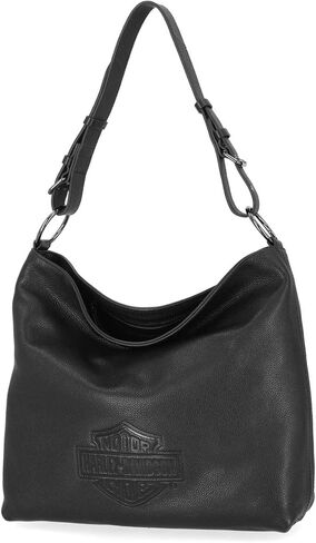 Harley-Davidson Women's Rebel Pebble Bar & Shield Bucket HOBO Purse, Black in Saudi Arabia