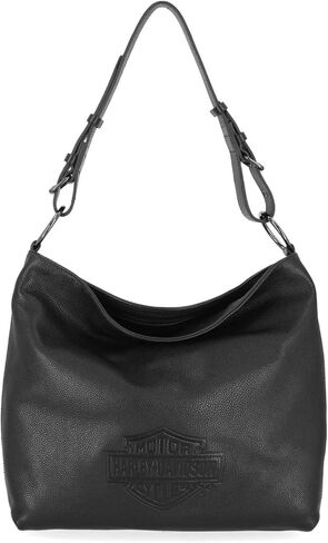 Harley-Davidson Women's Rebel Pebble Bar & Shield Bucket HOBO Purse, Black in Saudi Arabia