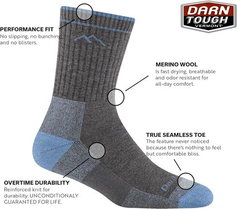 Darn Tough Women's Hiker Coolmax Micro Crew Midweight Hiking Socks (Style 1929) - in Saudi Arabia
