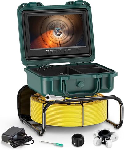 Free 8GB SD Card DVR Recorder Sewer Inspection Camera with Distance Counter Plumbing Snake Camera DVR Recorder Waterproof IP68, SYANSPAN 65ft Industrial Pipeline Drain Endoscope(50M) in Saudi Arabia