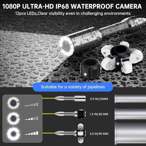 Free 8GB SD Card DVR Recorder Sewer Inspection Camera with Distance Counter Plumbing Snake Camera DVR Recorder Waterproof IP68, SYANSPAN 65ft Industrial Pipeline Drain Endoscope(50M) in Saudi Arabia