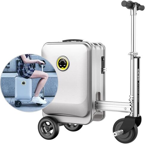 SE3S Smart Riding Luggage Electric Suitcase Scooter with Removable Battery (silver) in Saudi Arabia