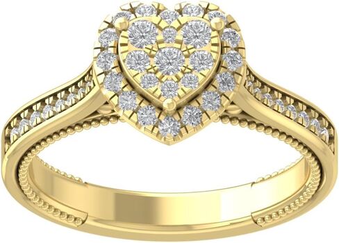 14K Gold Heart Shape Halo Cluster Diamond Ring (1/2 cttw, I-J Color, I2-I3 Clarity) in Saudi Arabia