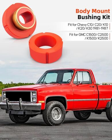 7-108 مجموعة جلبة جبل جبل ملائمة لـ CHEVY C10/C20/K10/K20/K30/81-87 ، تناسب GMC C1500/C2500/K1500/K2500 هيكل البولي يوريثين مع حلقة إصلاح المعادن (12 صورة) in Kuwait