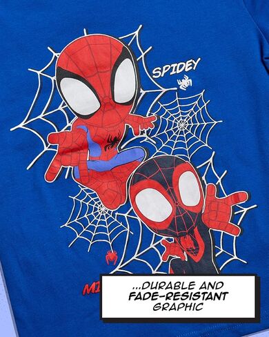 Marvel Spiderman Boys Graphic Tees - 2 Pack Spidey and His Amazing Friends Short Sleeve Spider Man Shirts for Toddler & Kids in Saudi Arabia