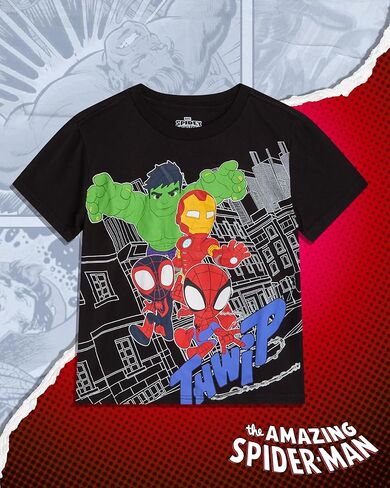 Marvel Spiderman Boys Graphic Tees - 2 Pack Spidey and His Amazing Friends Short Sleeve Spider Man Shirts for Toddler & Kids in Saudi Arabia