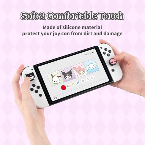 4PCS Switch Joy Con Thumb Grip Caps,Soft Silicone Joystick Cover,Kawaii Thumbstick Caps Compatible with Nintendo Switch/OLED/Lite in Kuwait