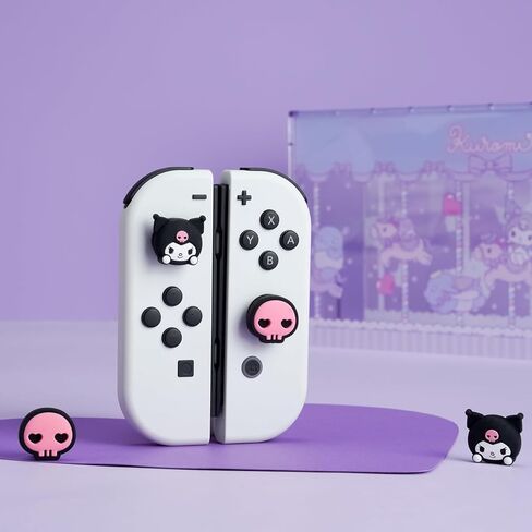4PCS Switch Joy Con Thumb Grip Caps,Soft Silicone Joystick Cover,Kawaii Thumbstick Caps Compatible with Nintendo Switch/OLED/Lite in Kuwait