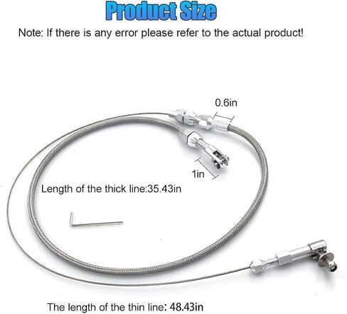 24" Car Braided Throttle Cable Kit with Gloves, Adjustable Stainless Steel Fuel Line Gas Cable Kit with Aluminum Fitting & Ferrule, Universal Throttle Cables Replacement Set (24 Inch) in Saudi Arabia