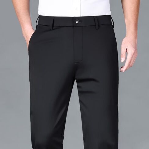 Men's Dress Pants Formal Work Business Casual Pants Slacks Flat Front Straight Leg Comfy Stretch Office Trousers in Saudi Arabia