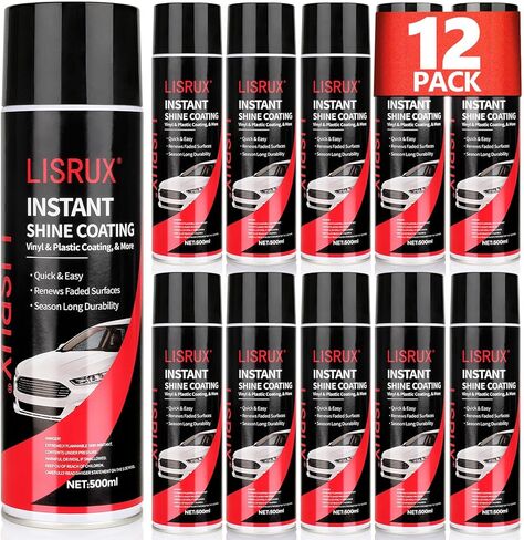 Shine & Protremant High Gloss Coating 16.9 OZ (12 Pack) ، Frhe Shine Clear Coat Spray for Automotive Interior and Oute Bracks ، تجديد ، وحماية البلاستيك ، الفينيل ، المطاط ، القطع in Kuwait