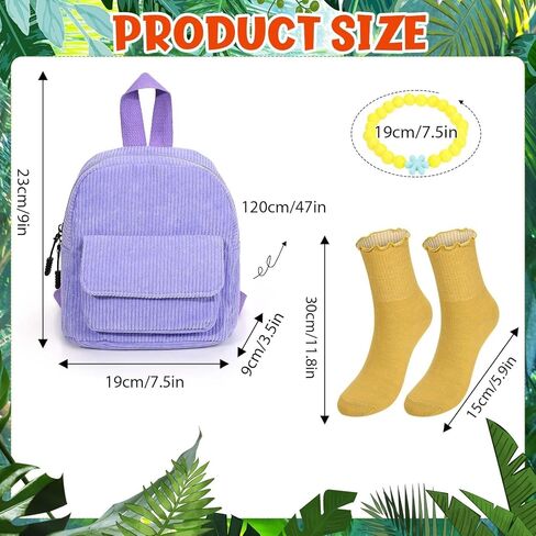 Halloween Traveler Costume Set Pink T-Shirt Orange Pants Yellow Socks Backpack for Adventurer Cosplay Supplies in Kuwait