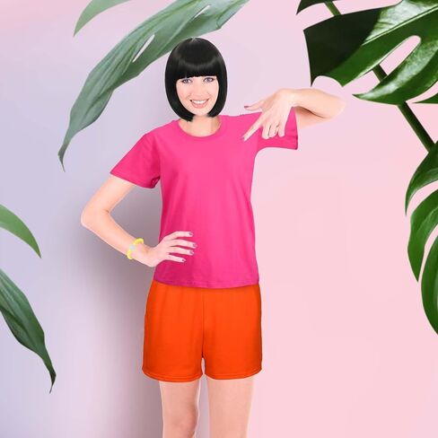 Halloween Traveler Costume Set Pink T-Shirt Orange Pants Yellow Socks Backpack for Adventurer Cosplay Supplies in Kuwait