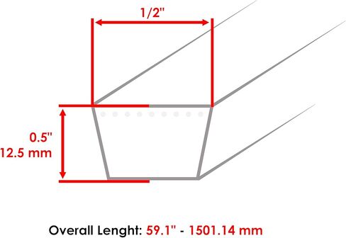 Caltric M160956 Drive Belt متوافق مع John Deere Pto Clutch V-Belt Z645 Z655 Z665 in Kuwait