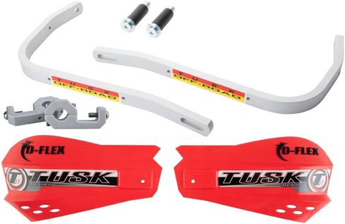 Tusk D-Flex Handguards with MX Shields Red 7/8" Bar Mounts in Saudi Arabia