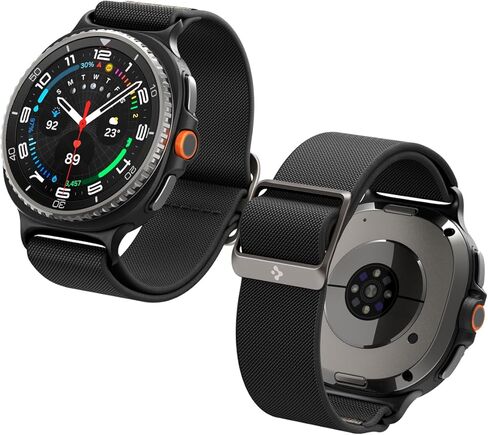 Spigen Lite Fit مصمم لـ Samsung Galaxy Watch 8 44/40mm ، 8 Classic 46mm Band Nylon Solo Loop Strap (2025) - Black in Kuwait