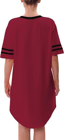 Marvmys Women Short Sleeve Nightgowns Comfy V Neck Nightshirt Casual Lounge Dress Sleepwear in Saudi Arabia