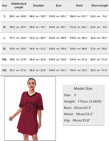 Marvmys Women Short Sleeve Nightgowns Comfy V Neck Nightshirt Casual Lounge Dress Sleepwear in Saudi Arabia