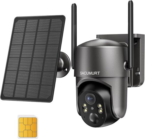 كاميرا أمان خلوية 4G LTE لا حاجة إلى الإنترنت، لا توجد كاميرا أمان WiFi لاسلكية تعمل بالطاقة الشمسية في الهواء الطلق، إصدار ليلي ملون 2K، عرض مباشر 360 درجة، كشف الحركة، صوت ثنائي الاتجاه، كاميرا موقع العمل، عبوتان in Kuwait