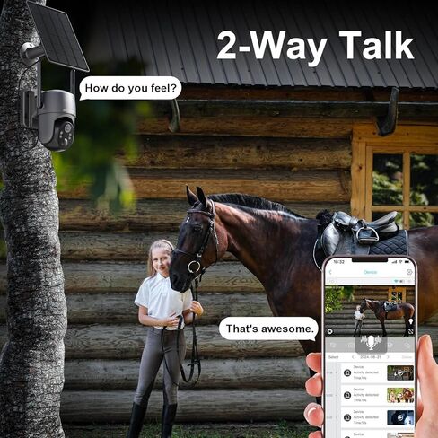 كاميرا أمان خلوية 4G LTE لا حاجة إلى الإنترنت، لا توجد كاميرا أمان WiFi لاسلكية تعمل بالطاقة الشمسية في الهواء الطلق، إصدار ليلي ملون 2K، عرض مباشر 360 درجة، كشف الحركة، صوت ثنائي الاتجاه، كاميرا موقع العمل، عبوتان in Kuwait