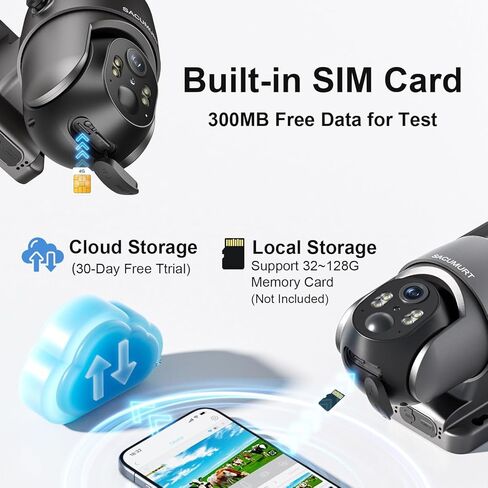 كاميرا أمان خلوية 4G LTE لا حاجة إلى الإنترنت، لا توجد كاميرا أمان WiFi لاسلكية تعمل بالطاقة الشمسية في الهواء الطلق، إصدار ليلي ملون 2K، عرض مباشر 360 درجة، كشف الحركة، صوت ثنائي الاتجاه، كاميرا موقع العمل، عبوتان in Kuwait