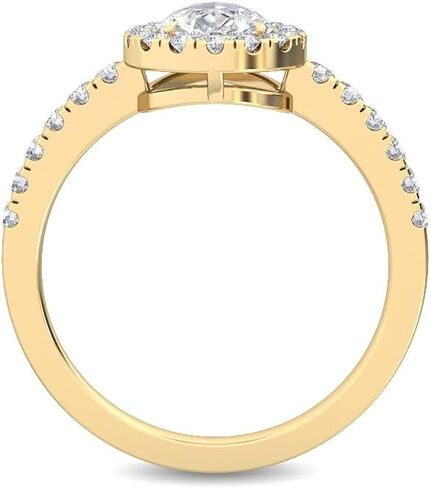 1-5 Carat (ctw) White Gold Pear,Round Cut LAB GROWN Diamond Halo Engagement Ring (Color E-F Clarity VS1-VS2) in Saudi Arabia