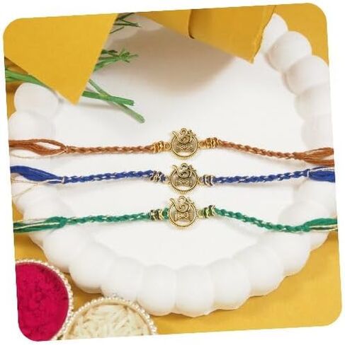 I Jewels OM Design Rakhi With Rakshabandhan Card for Men/Bro/Brother (R331G-Bl-Br) (Pack of 3) in Saudi Arabia