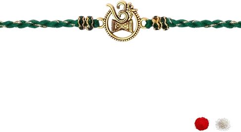 I Jewels OM Design Rakhi With Rakshabandhan Card for Men/Bro/Brother (R331G-Bl-Br) (Pack of 3) in Saudi Arabia