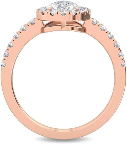 1-5 Carat (ctw) White Gold Pear,Round Cut LAB GROWN Diamond Halo Engagement Ring (Color E-F Clarity VS1-VS2) in Saudi Arabia