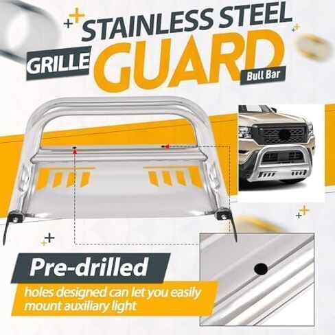 بار Kuafu Bull متوافق مع 2022 2023 2024 2025 Nissan Frontier Front Press Press Brush Grille Grille Push Bar Bar Steel Black in Saudi Arabia