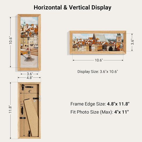13x16 Picture Frames Oak Wood,13 x 16 Photos Frame with Tempered Glass,Wall Gallery Poster Frame with No Mat,Horizontal and Vertical for Wall Mounting,Home Office Decoration,Natural Oak Color in Saudi Arabia