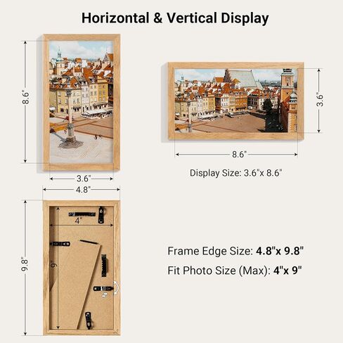 13x16 Picture Frames Oak Wood,13 x 16 Photos Frame with Tempered Glass,Wall Gallery Poster Frame with No Mat,Horizontal and Vertical for Wall Mounting,Home Office Decoration,Natural Oak Color in Saudi Arabia